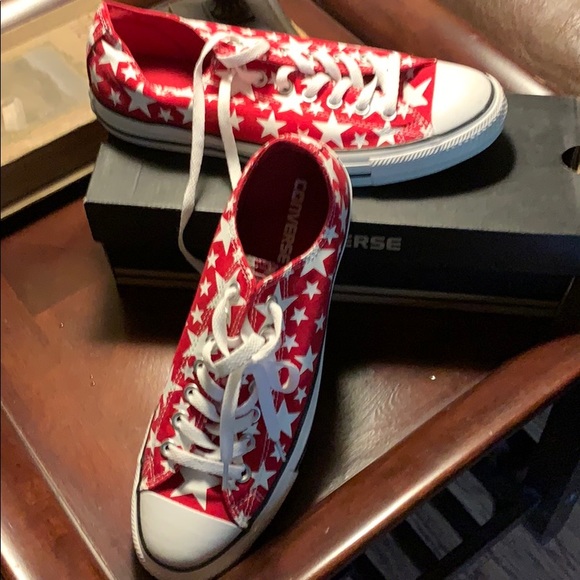 converse all star red and white